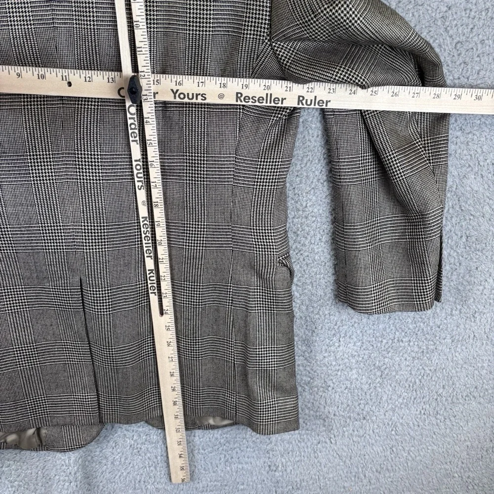 Jos A Bank Sport Coat‎ 42R Tan Black Glen Check Windowpane Silk Blend Blazer